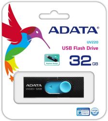 USB Flash Drive 32Gb ADATA UV220, Black/Blue (AUV220-32G-RBKBL) -  3