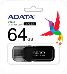 USB Flash Drive 64Gb ADATA UV240, Black (AUV240-64G-RBK) -  3