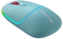 Мышь беспроводная Canyon MW-22, Dark Cyan, Bluetooth / USB 2.4 GHz, оптическая, 800 - 1600 dpi, 6 кнопкок, RGB подсветка, 650 mAh (CNS-CMSW22DC) - Картинка 3