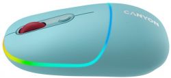 Мышь беспроводная Canyon MW-22, Dark Cyan, Bluetooth / USB 2.4 GHz, оптическая, 800 - 1600 dpi, 6 кнопкок, RGB подсветка, 650 mAh (CNS-CMSW22DC) - Картинка 5