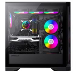 Корпус GameMax Leader Black, без БЖ, Midi Tower, ATX / EATX / Mini-ITX / micro ATX, 1xUSB 2.0, 1xUSB 3.0, 1 х USB Type-C, 6 x 120 мм ARGB - Картинка 4