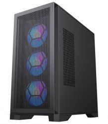 Корпус GameMax Leader Black, без БЖ, Midi Tower, ATX / EATX / Mini-ITX / micro ATX, 1xUSB 2.0, 1xUSB 3.0, 1 х USB Type-C, 6 x 120 мм ARGB - Картинка 3