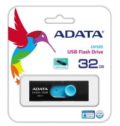 USB 3.0 Flash Drive 32Gb ADATA UV320, Black/Blue (AUV320-32G-RBKBL) -  3