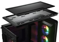 Корпус Cougar Duoface Pro RGB Black, без БП, ATX/Micro ATX/Mini ITX, USB 3.0x2, USB 2.0x1, Type-C Gen 2, RGB подсветка, 4x120 ARGB, закаленное стекло, 240x496x465 мм - Картинка 9