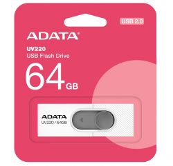 USB Flash Drive 64Gb ADATA UV220, White/Grey (AUV220-64G-RWHGY) -  3