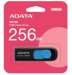 USB 3.2 Flash Drive 256Gb ADATA UV128, Black/Blue (AUV128-256G-RBE) -  3