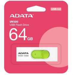 USB 3.0 Flash Drive 64Gb ADATA UV320, White/Green (AUV320-64G-RWHGN) -  3