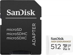  ' microSDXC, 512Gb, Class 10 UHS-I U3 V30, SanDisk High Endurance, 100 / 40 MB/s, SD  (SDSQQNR-512G-GN6IA)