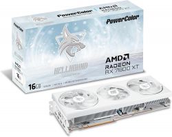  Radeon RX 7800 XT, PowerColor, HellHound Spectral White, 16Gb GDDR6, 256-bit, 1xHDMI/3xDP, 2520/19500 MHz, 2x8-pin (RX 7800 XT 16G-L/OC/WHITE)