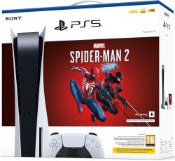   Sony PlayStation 5, White,  Blu-ray  + Marvel's Spider-Man 2 (  PS Store) -  2
