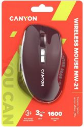 ���� ������������ Canyon MW-21, Burgundy Red, USB 2.4GHz, ���������� (����� LED-������ Pixart 3065), 800 - 1600 dpi, 7 ������, ������������� ��������, 2xAAA (CNS-CMSW21BR) - �������� 6