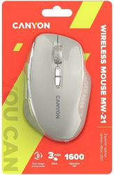 ���� ������������ Canyon MW-21, Cosmic Latte, USB 2.4GHz, ���������� (����� LED-������ Pixart 3065), 800 - 1600 dpi, 7 ������, ������������� ��������, 2xAAA (CNS-CMSW21CL) - �������� 5