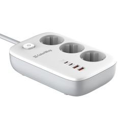 Գ���� ��������� 2 � ColorWay, White, 3 x �����������, 2xUSB (60 ��, QC3.0), 2xType-C (65 ��, PD3.0), ��� � �� (�� 3250 ��), 16A (CW-CHE34PDW) - �������� 4