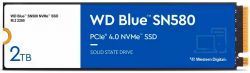   M.2 2Tb, Western Digital Blue SN580, PCI-E 4.0 x4, 3D TLC, 4150/4150 MB/s (WDS200T3B0E) -  1