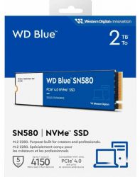   M.2 2Tb, Western Digital Blue SN580, PCI-E 4.0 x4, 3D TLC, 4150/4150 MB/s (WDS200T3B0E) -  3