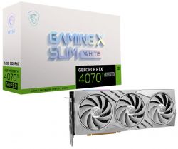  GeForce RTX 4070 Ti SUPER, MSI, GAMING X SLIM (White Edition), 16Gb GDDR6X, 256-bit, HDMI/3xDP, 2685/21000 MHz, 16-pin (RTX 4070 Ti SUPER 16G GAMING X SLIM WHITE) -  1