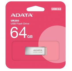 USB 3.2 Flash Drive 64Gb ADATA UR350, Silver/Beige (UR350-64G-RSR/BG) - Картинка 4