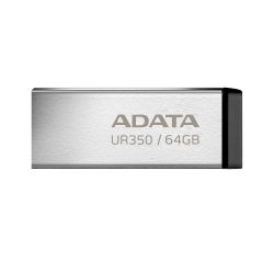 USB 3.2 Flash Drive 64Gb ADATA UR350, Silver/Black (UR350-64G-RSR/BK) -  2