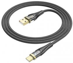  USB <-> USB Type-C, Hoco U121 Standard, 1 m, Black -  1