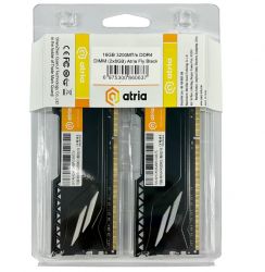  8Gb x 2 (16Gb Kit) DDR4, 3200 MHz, Atria Fly, Black, 18-22-22-42, 1.35V,   (UAT43200CL18BK2/16) -  2