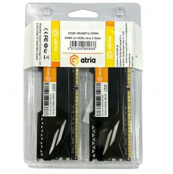  16Gb x 2 (32Gb Kit) DDR4, 3600 MHz, Atria Fly, Black, 18-22-22-42, 1.35V,   (UAT43600CL18BK2/32) -  2