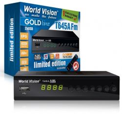 TV-тюнер зовнішній автономний World Vision T645A, Black, H.265, AC3, DolbyDigital, DVB-T2/T/C, FM тюнер, IPTV, DLNA, Stalker, 7 кнопок, дисплей, 2хUSB, металевий корпус, пульт що навчається для керування ТВ, вбудований блок живлення, CPU-GX6706 - Картинка 4