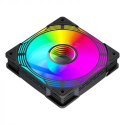 Вентилятор 120 мм, GameMax FN12A-C8I-R, Black, 120х120х25 мм, ARGB подсветка, 800-1600 об/мин, до 31.21 дБ, 4-pin (PWM, 50 см) / 3-pin (ARGB, 50 см), гидродинамический подшипник - Картинка 2