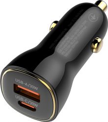 Автомобильное зарядное устройство ColorWay, Black, 60 Вт, 1xType-C (30 Вт), 1xUSB (30 Вт), Auto ID (CW-CHA046PD-BK) - Картинка 2