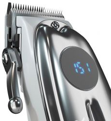 Машинка для стрижки Adler AD-2831, Silver, 100W, питание сеть/аккумулятор, насадки: 6 шт (1.5 3 4.5 6 9 12 мм), LED-дисплей, USB C кабель питания 2 м - Картинка 3