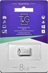 Флеш накопичувач USB 8Gb T&G Metal TG105, Silver, USB 2.0 (TG105-8G) - Картинка 2