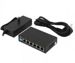PoE коммутатор FoxGate S6004-E2-AI POE (60W), 4х10/100 PoE, 2х100 RJ45 (Uplink), Black - Картинка 4