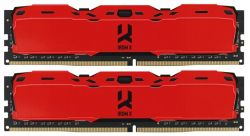  8Gb x 2 (16Gb Kit) DDR4, 3200 MHz, Goodram IRDM X, Red, 16-18-18, 1.35V,   (IR-XR3200D464L16SA/16GDC)