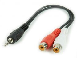 ������ Audio DC3.5>2RCA mini-jack(M)> 2�������� (F) Cablexpert 0.2m (CCA-406)