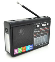 Радиоприемник GOLON RX1313, LED, 3W, AM/FM радио, Входы microSD, USB, питание от 220+АКБ  BL-5C+2*LR20, корпус пластмасс, Black, BOX