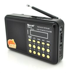Радиоприемник GOLON RX60BT, LED, 3W, AM/FM радио, Входы microSD, USB, питание от USB кабеля+3*АА, корпус пластмасс, Black, BOX