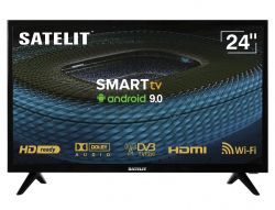 Телевизор 24" Satelit 24H9100ST, 1366x768 60Hz, Smart TV, Android 9.0, DVB-T2, HDMI, USB, VESA 75x75
