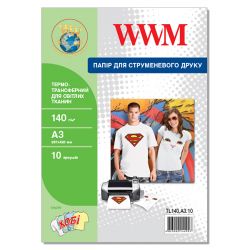Термотрансфер WWM, для светлых тканей, A3, 140 г/м2, 10 л (TL140.A3.10)