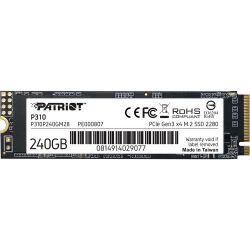 Твердотельный накопитель M.2 240Gb, Patriot P310, PCI-E 4x, 3D TLC, 1700/1000 MB/s (P310P240GM28)