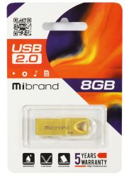 USB Flash Drive 8Gb Mibrand Taipan Gold (MI2.0/TA8U2G)