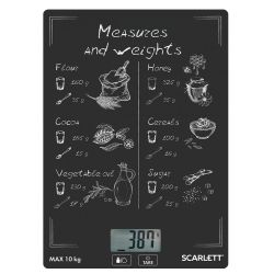 Весы кухонные Scarlett SC-KS57P64, стекло, максимальный вес 10кг, цена деления 1г
