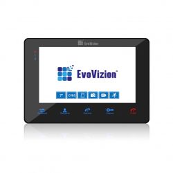 Видеодомофон EvoVizion VP-705, Black, 7 " AHD, PAL/NTSC, возможность подключить до 2-ух панелей вызова и камер, 12 мелодий, управление замком, запись фото/видео, слот microSD