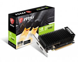  GeForce GT1030 OC, MSI, 2Gb DDR4, 64-bit, HDMI/DP, 1430/2100MHz, Low Profile, Silent (GT 1030 2GHD4 LP OC)