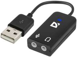 Звуковая карта USB 2.0, 5.1, Defender, Black, Box (63002)