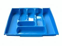 Лоток для столових приборів, розсувний (65*300*420мм) блакитний ТМ КОНСЕНСУС