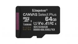 ����� ���'�� KINGSTON 64GB microSDXC Canvas Select Plus Ge n3 100R A1 Single Pack w/o ADP