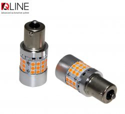  LED Qline 1156 (P21W) Amber CANBUS BA15S (2) -  1