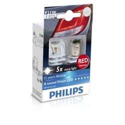  Philips P21W RED 12/24V, 2/ 12898RX2 -  1