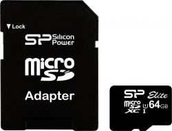  ' Silicon Power 64GB microSDXC Class 10 UHS-ISDR (SP064GBSTXBU1V10SP)