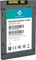   512Gb, Biwin SX500, SATA3, 2.5", 3D TLC, 560/520 MB/s (52S3A9Q) -  2