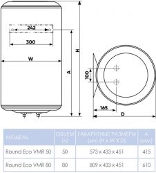 Бойлер Atlantic Round ECO VMR 50 (1200W) - Картинка 9